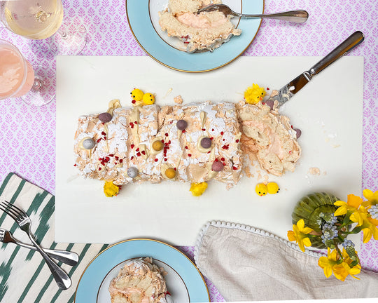 Rhubarb & Ginger Meringue Roulade – byRuby