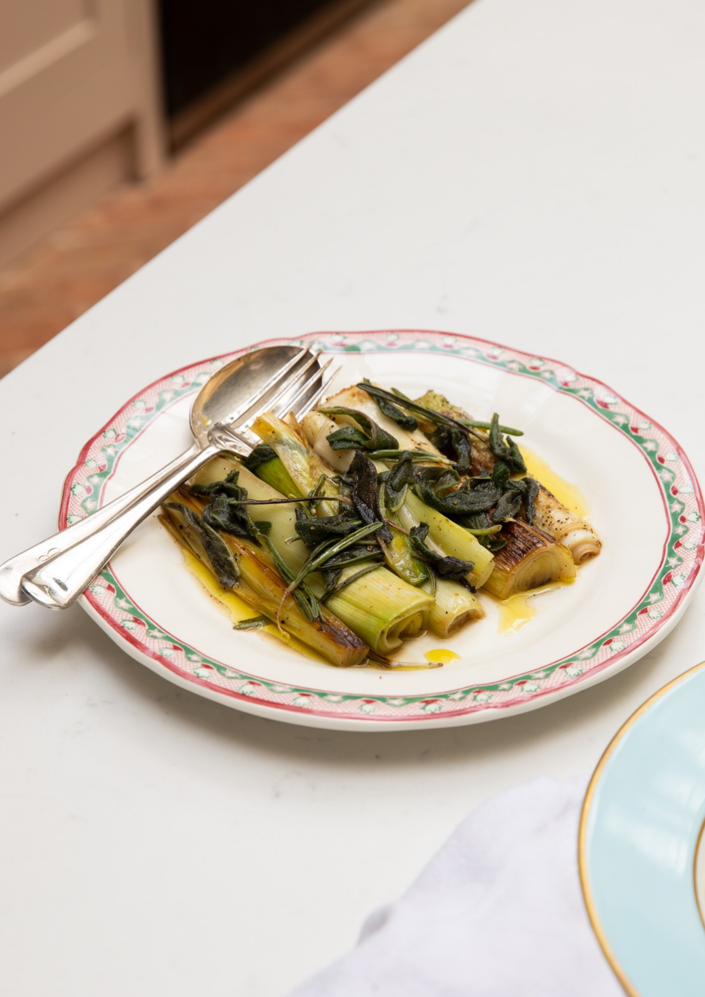 Sage & Rosemary Braised Leeks